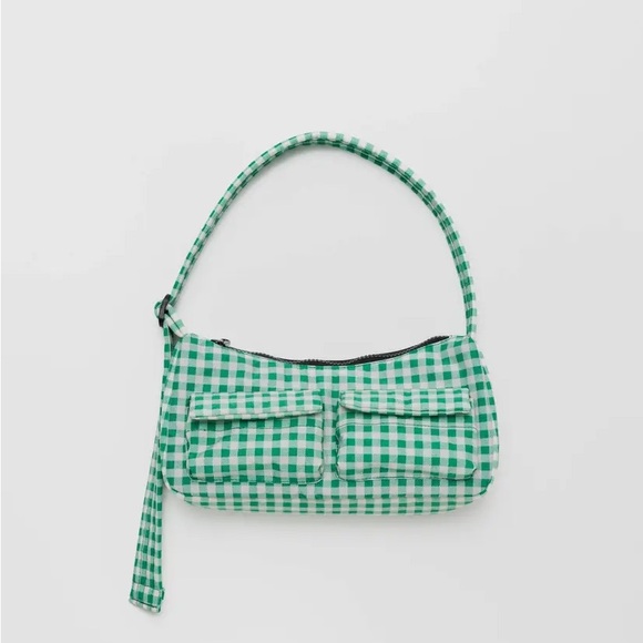 BAGGU Handbags - BAGGU Green Gingham Shoulder Bag